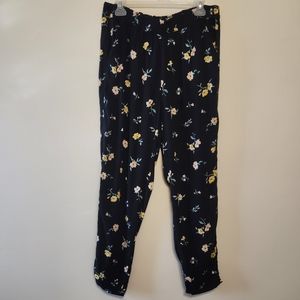 Black Floral Lightweight Pants